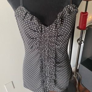 Beautiful black and white spaghetti strap blouse